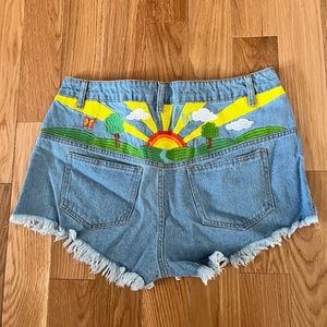 Current Mood Denim Shorts Trippy Ever After - Size XL